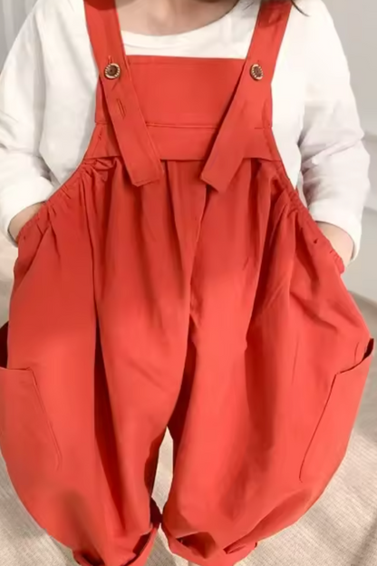 Červený oversize overál